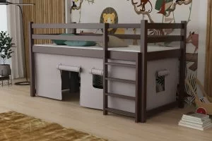 Łóżko antresola Portos - kolor ciemny braz
