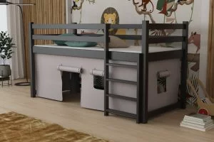 Łóżko antresola Portos - kolor czarny