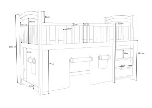 Łóżko antresola Aramis - wymiary