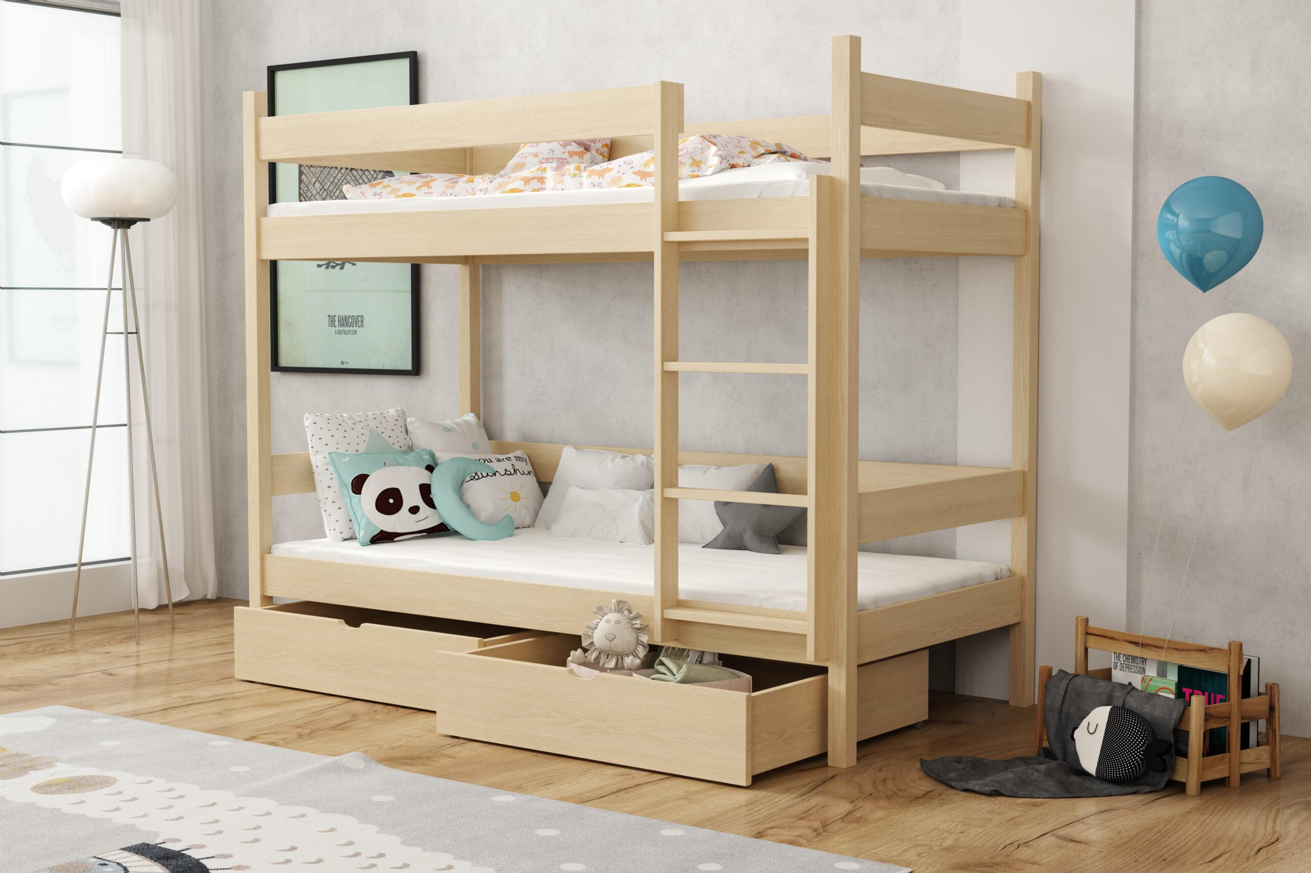 łóżko piętrowe drewniane elegant