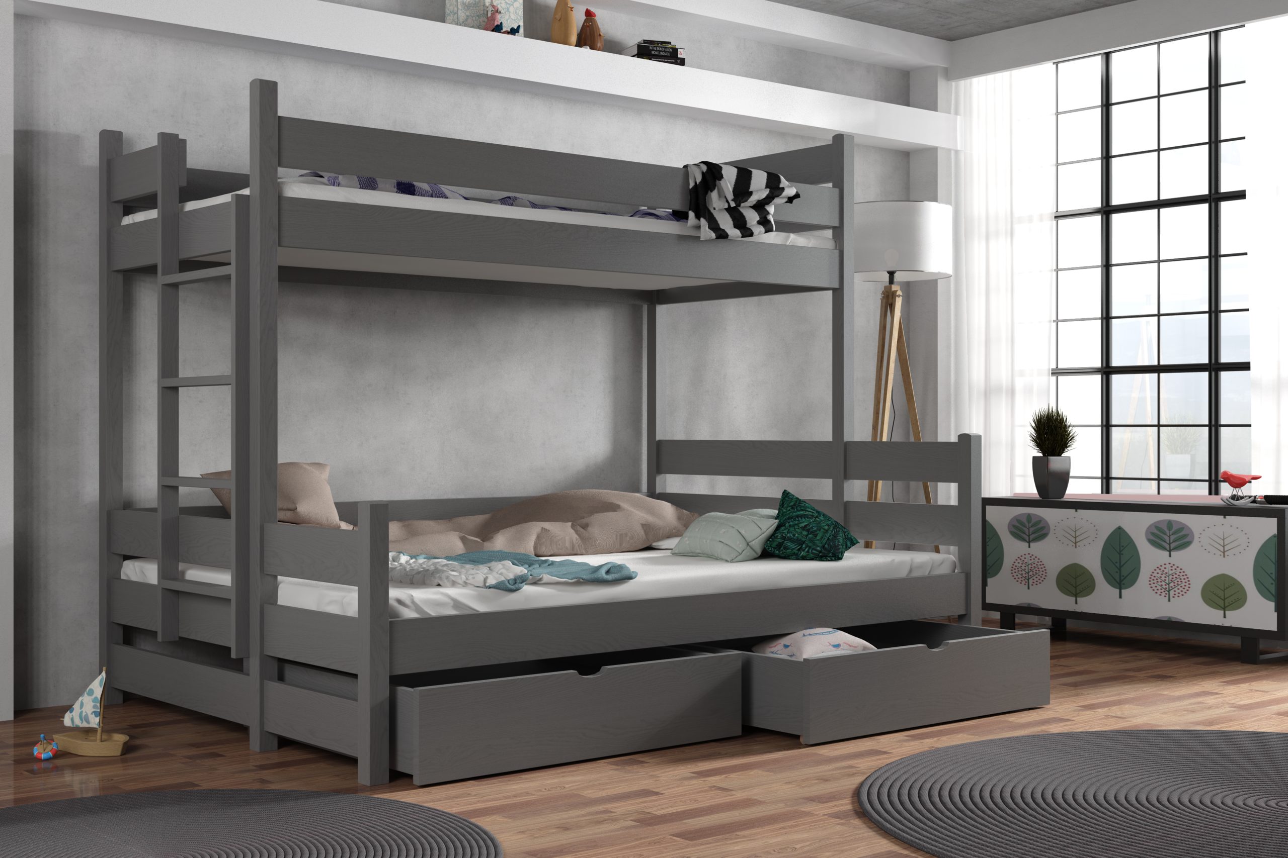 Łóżko potrójne z szerokim spaniem Albert - obrazek 9