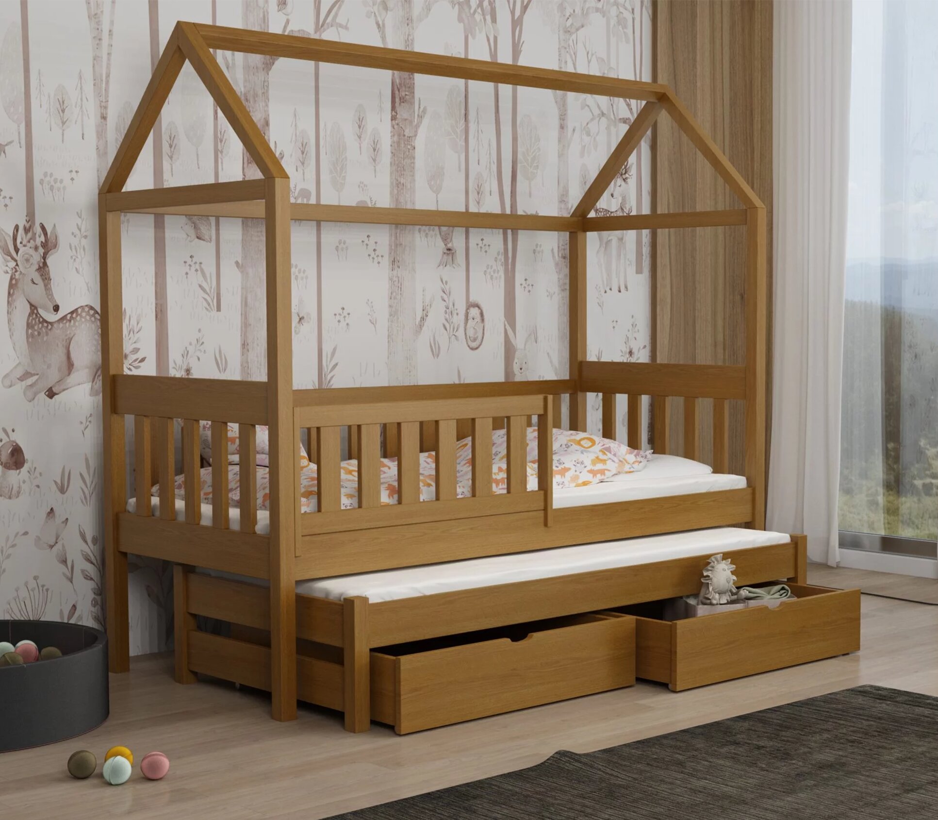 Łóżko domek podwójne Revo - obrazek 9
