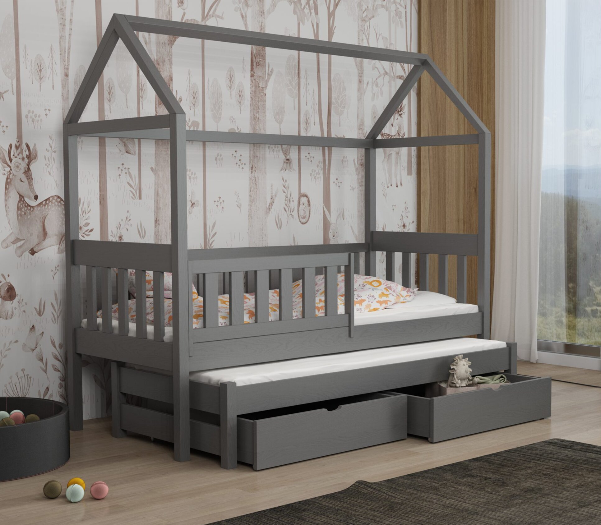 Łóżko domek podwójne Revo - obrazek 6