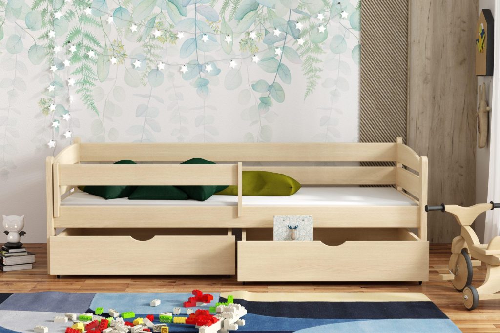 Łóżko pojedyncze Zuzia dla dziecka - łózko dziecięce z szufladami