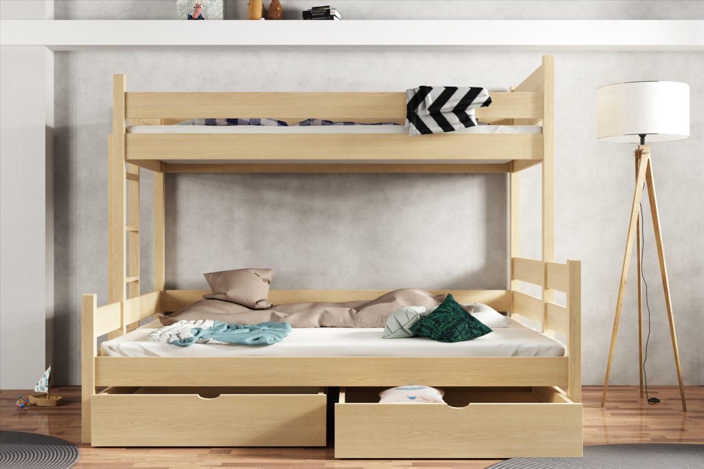 Łóżko potrójne z szerokim spaniem Albert dla dzieci