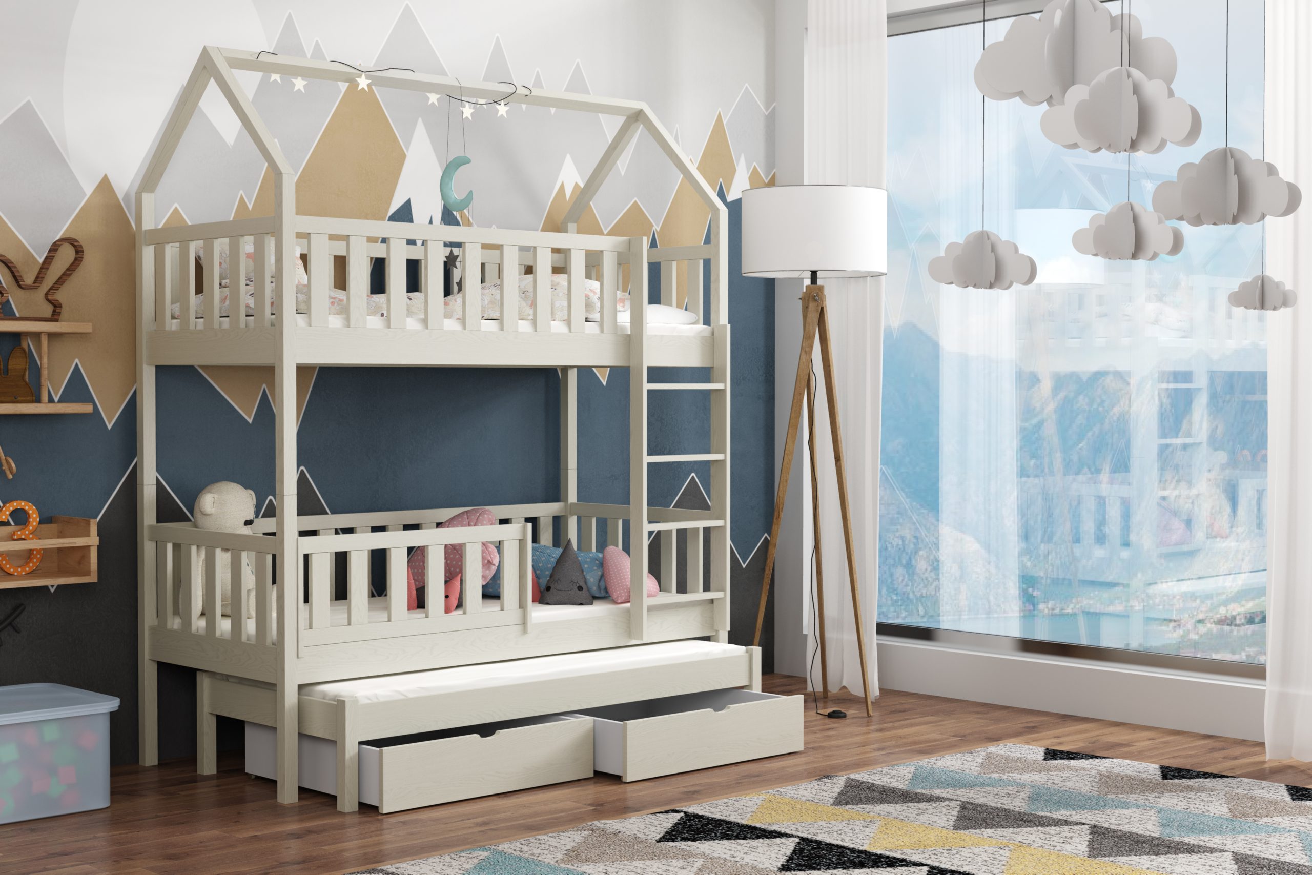 Łóżeczko domek potrójne Otis - obrazek 15