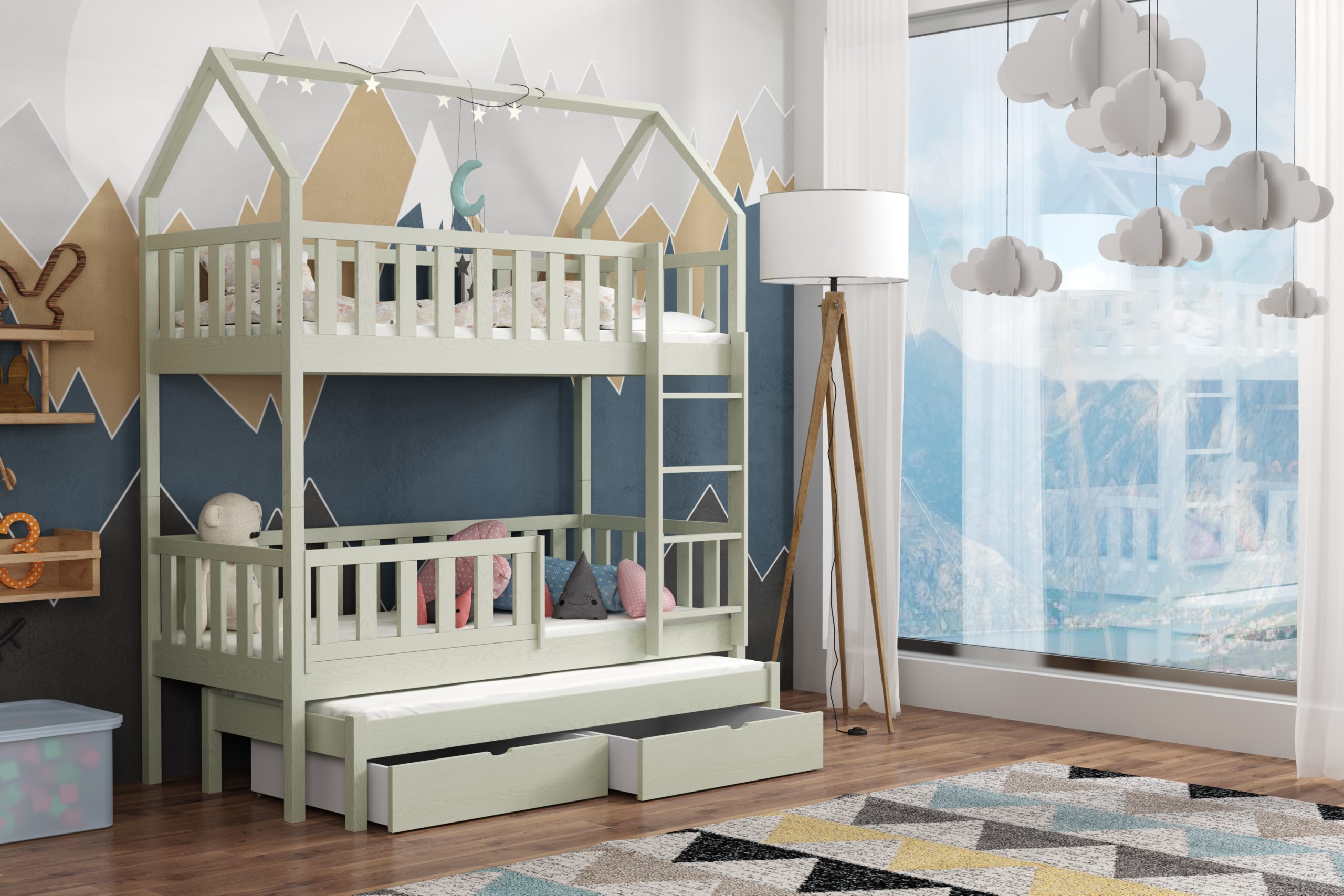 Łóżeczko domek potrójne Otis - obrazek 16