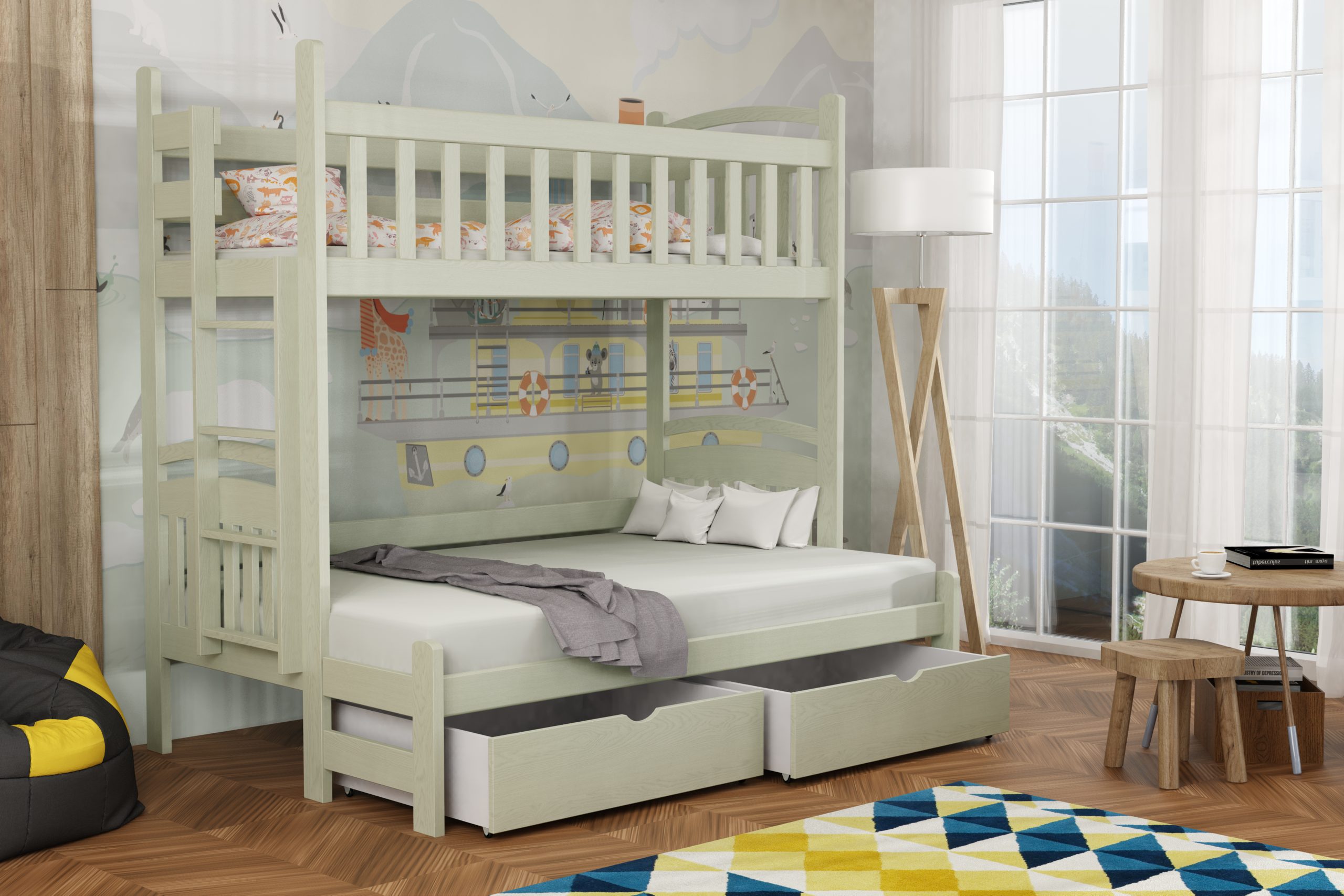 Łóżko potrójne z szerokim spaniem Lukas - obrazek 17