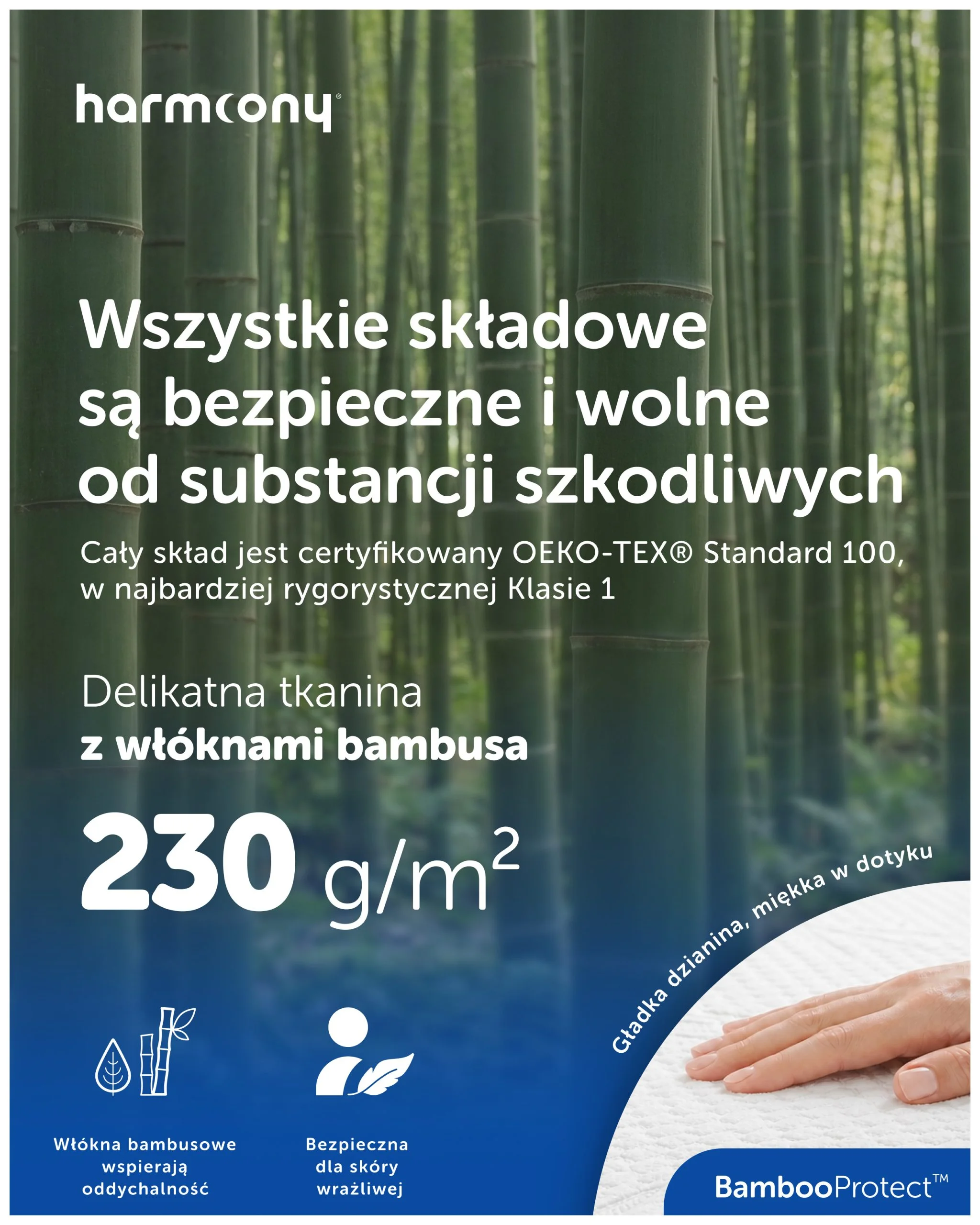 Ochraniacz Harmoony bambusowy: dzianina