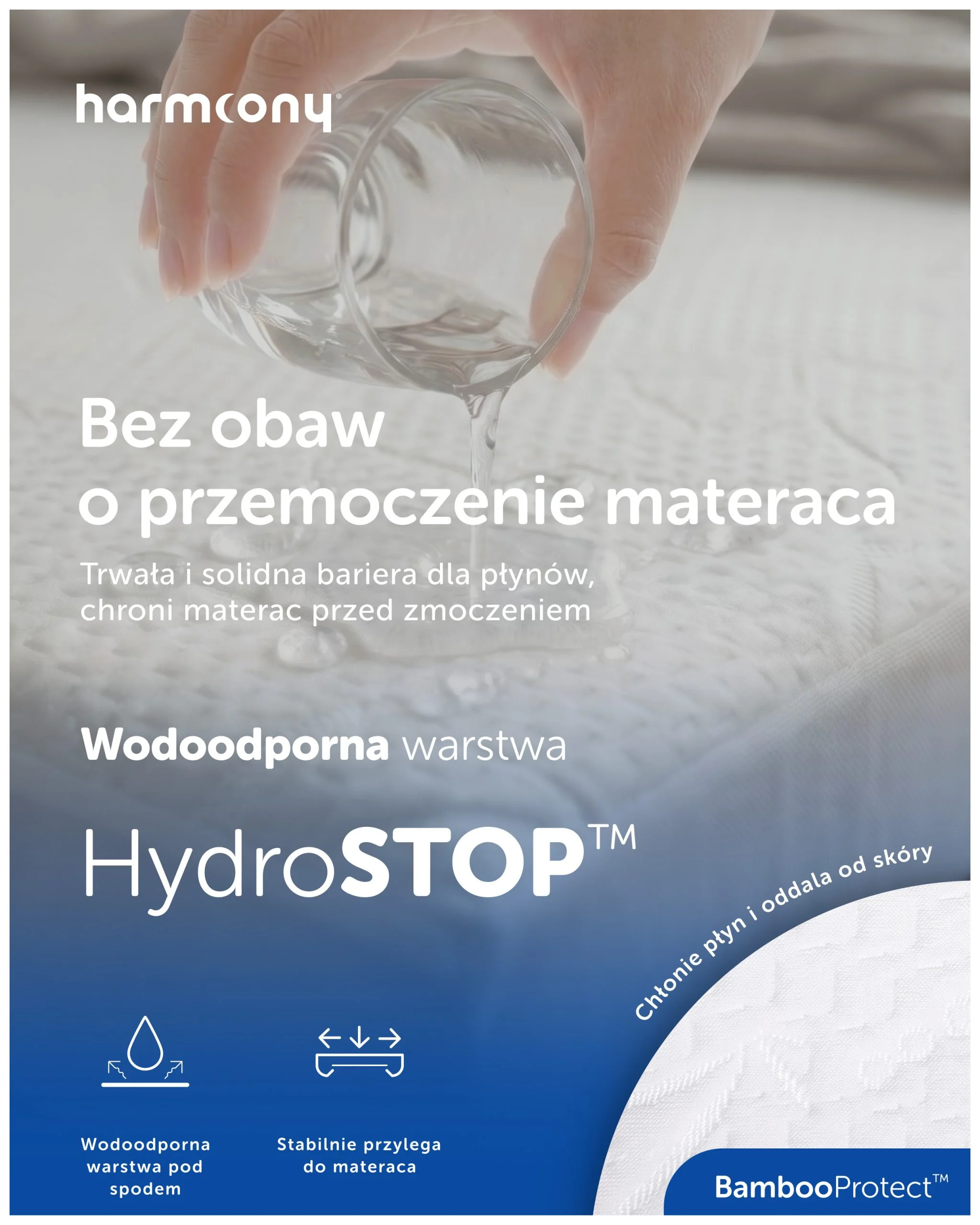 Ochraniacz Harmoony bambusowy: warstwa wodoodporna